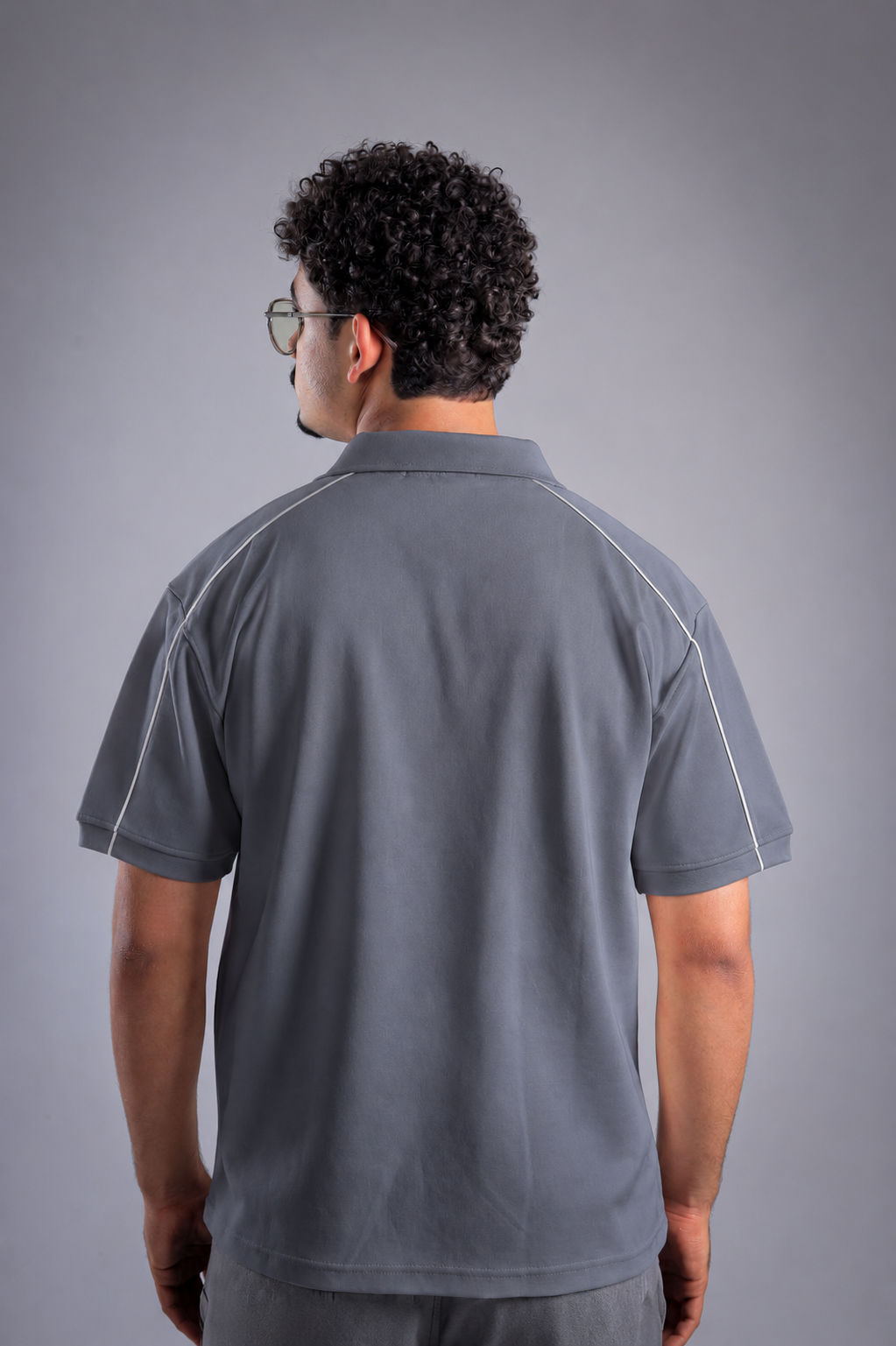 Raha Interlock Button Shirt - Grey