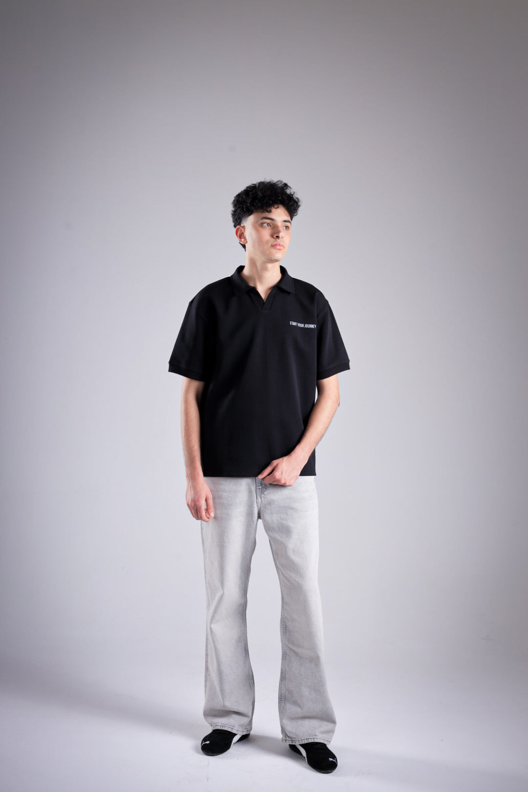 Raha Interlock Polo Shirt - Black