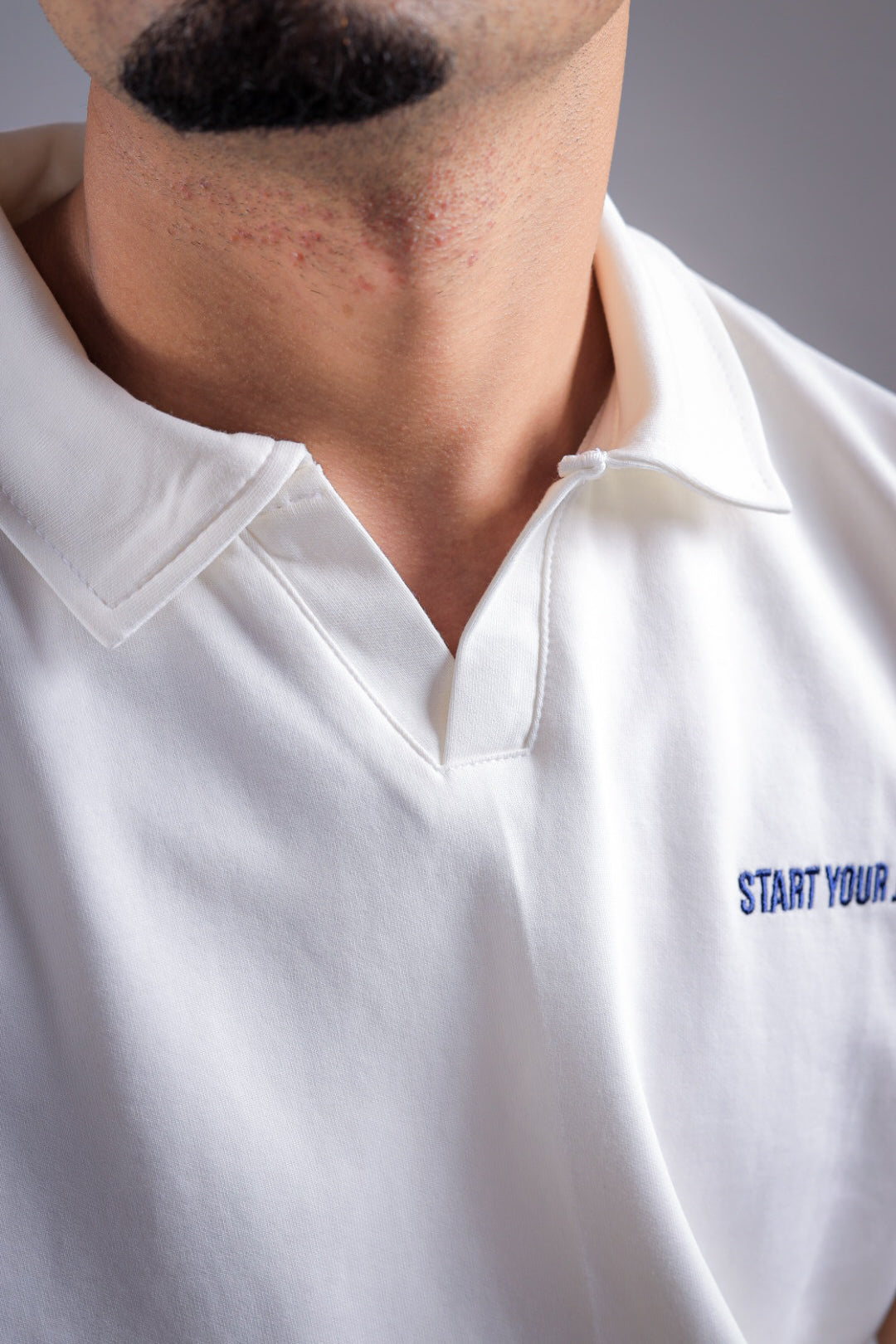 Raha Interlock Polo Shirt - Cream