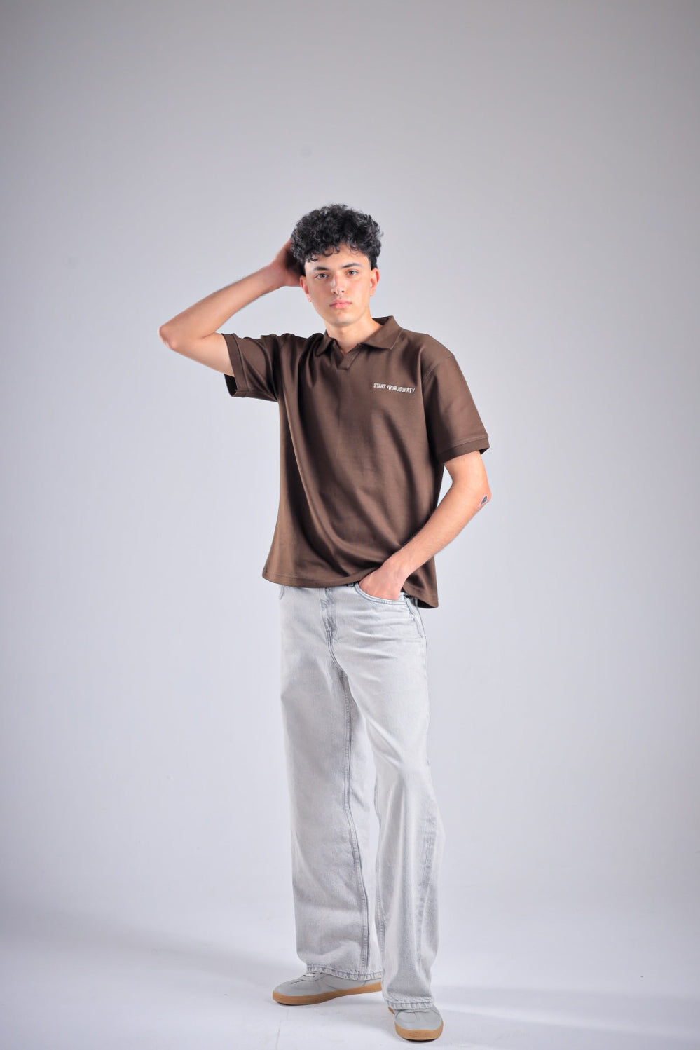 Raha Interlock Polo Shirt - Brown