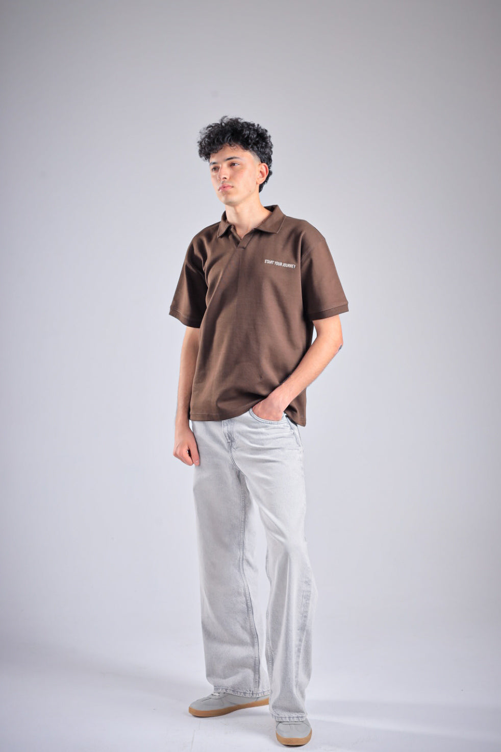 Raha Interlock Polo Shirt - Brown