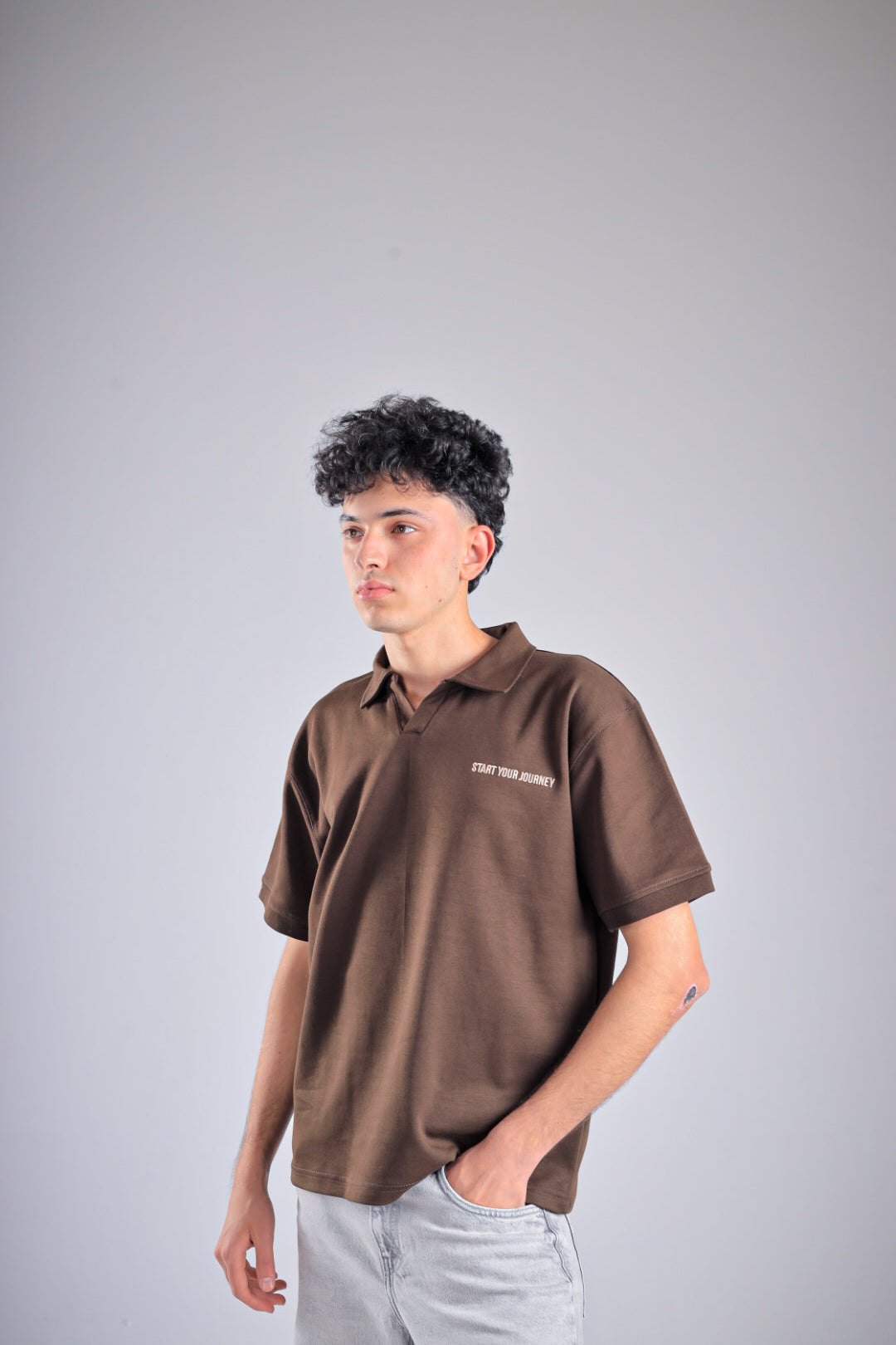 Raha Interlock Polo Shirt - Brown