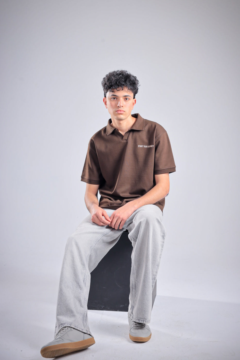 Raha Interlock Polo Shirt - Brown