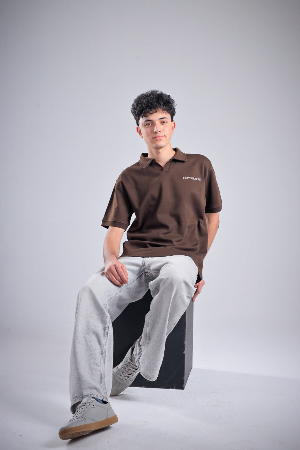 Raha Interlock Polo Shirt - Brown