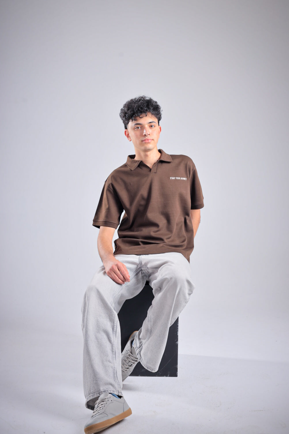 Raha Interlock Polo Shirt - Brown