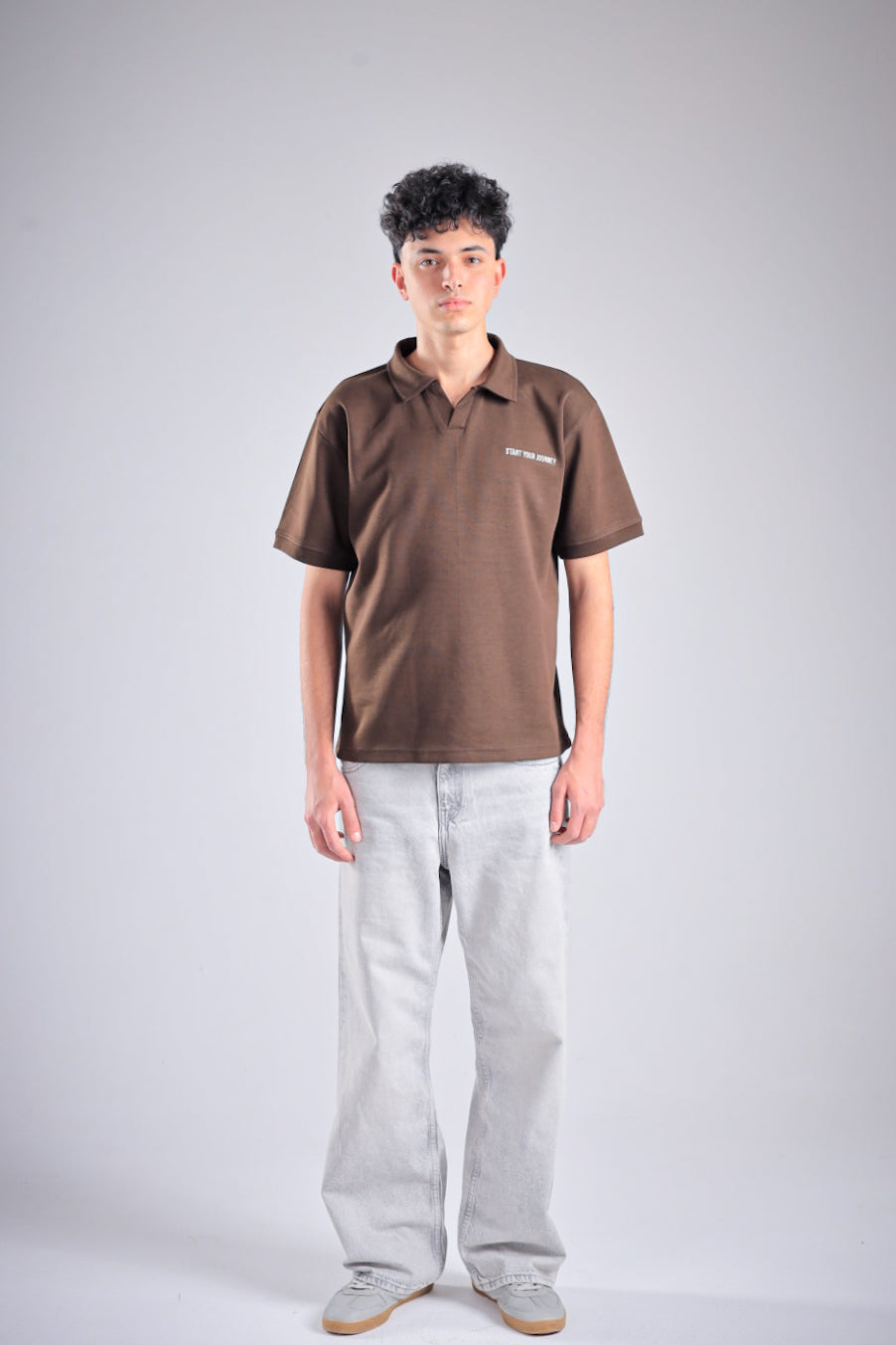 Raha Interlock Polo Shirt - Brown