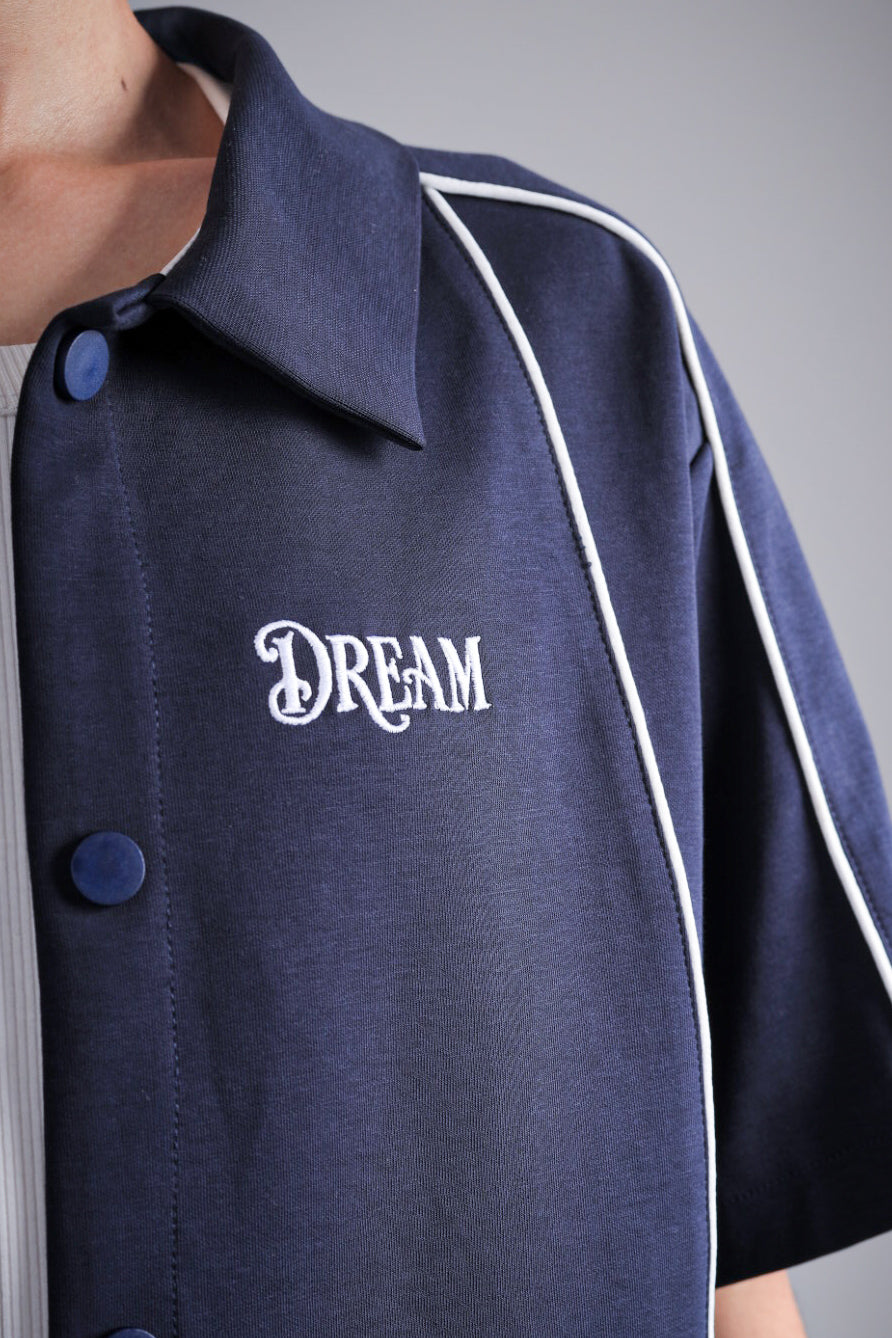 Raha Interlock Button Shirt - Navy
