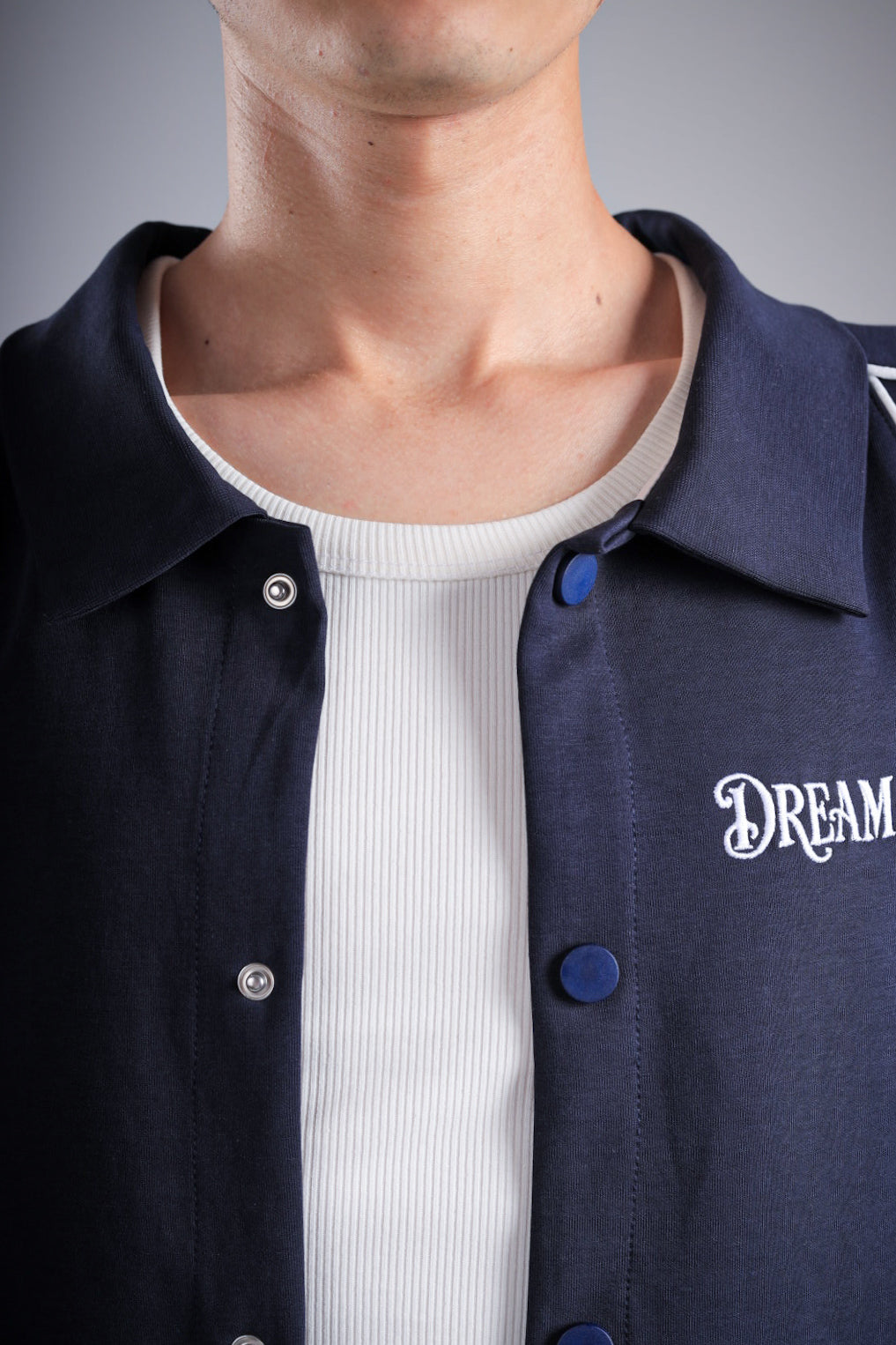 Raha Interlock Button Shirt - Navy