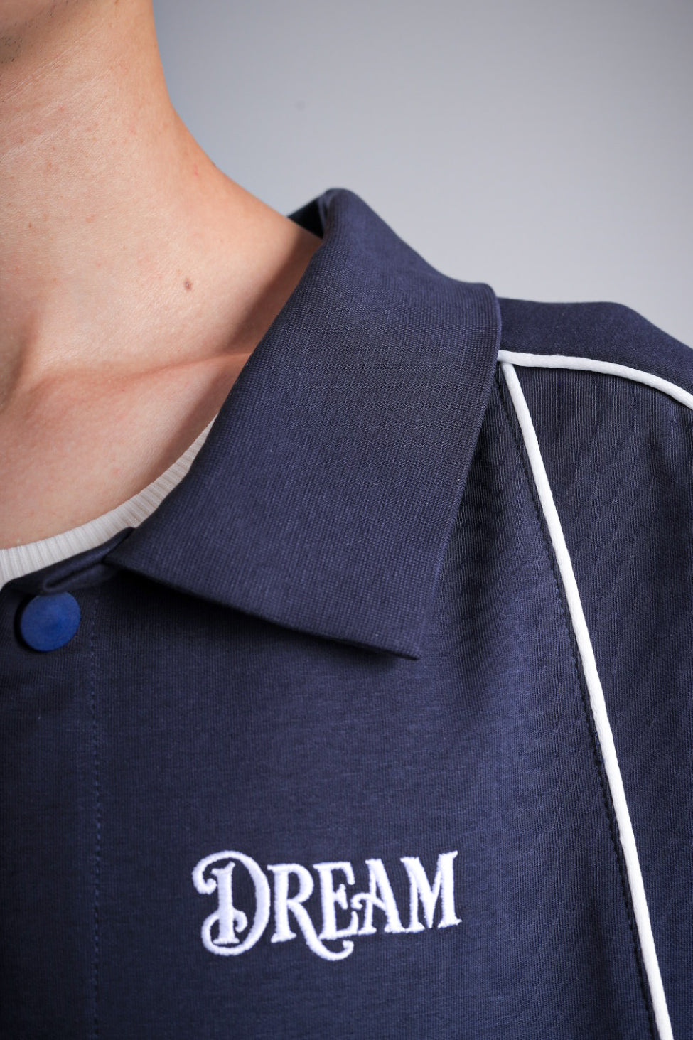 Raha Interlock Button Shirt - Navy
