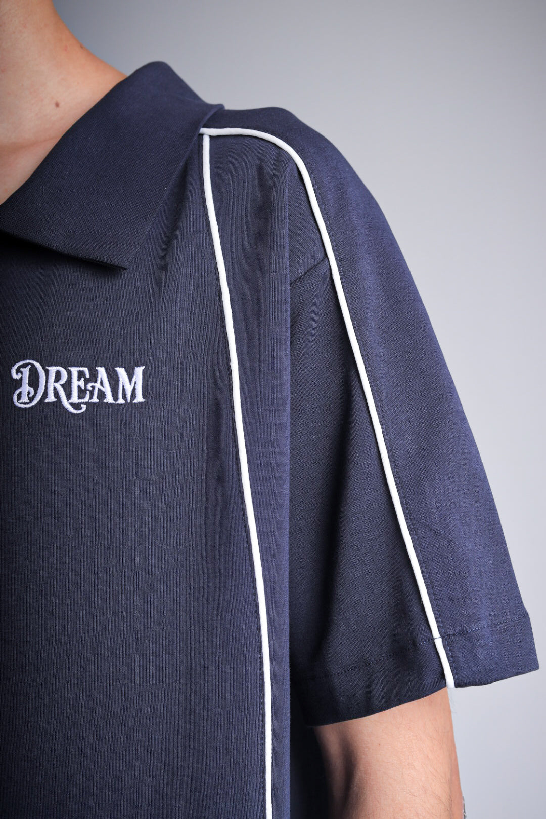 Raha Interlock Button Shirt - Navy