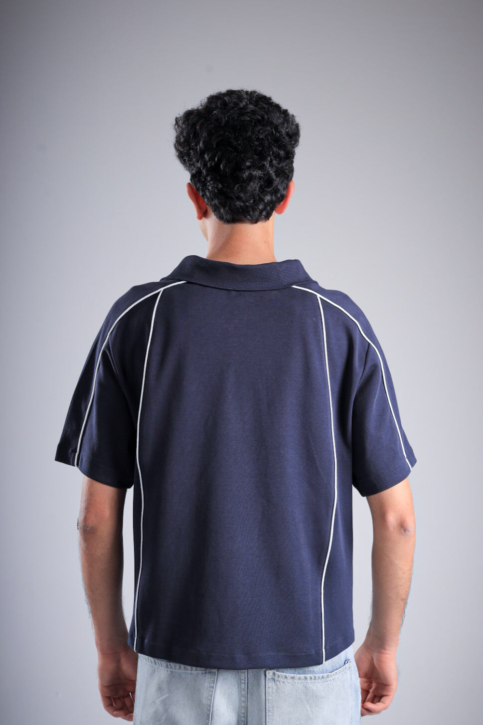 Raha Interlock Button Shirt - Navy