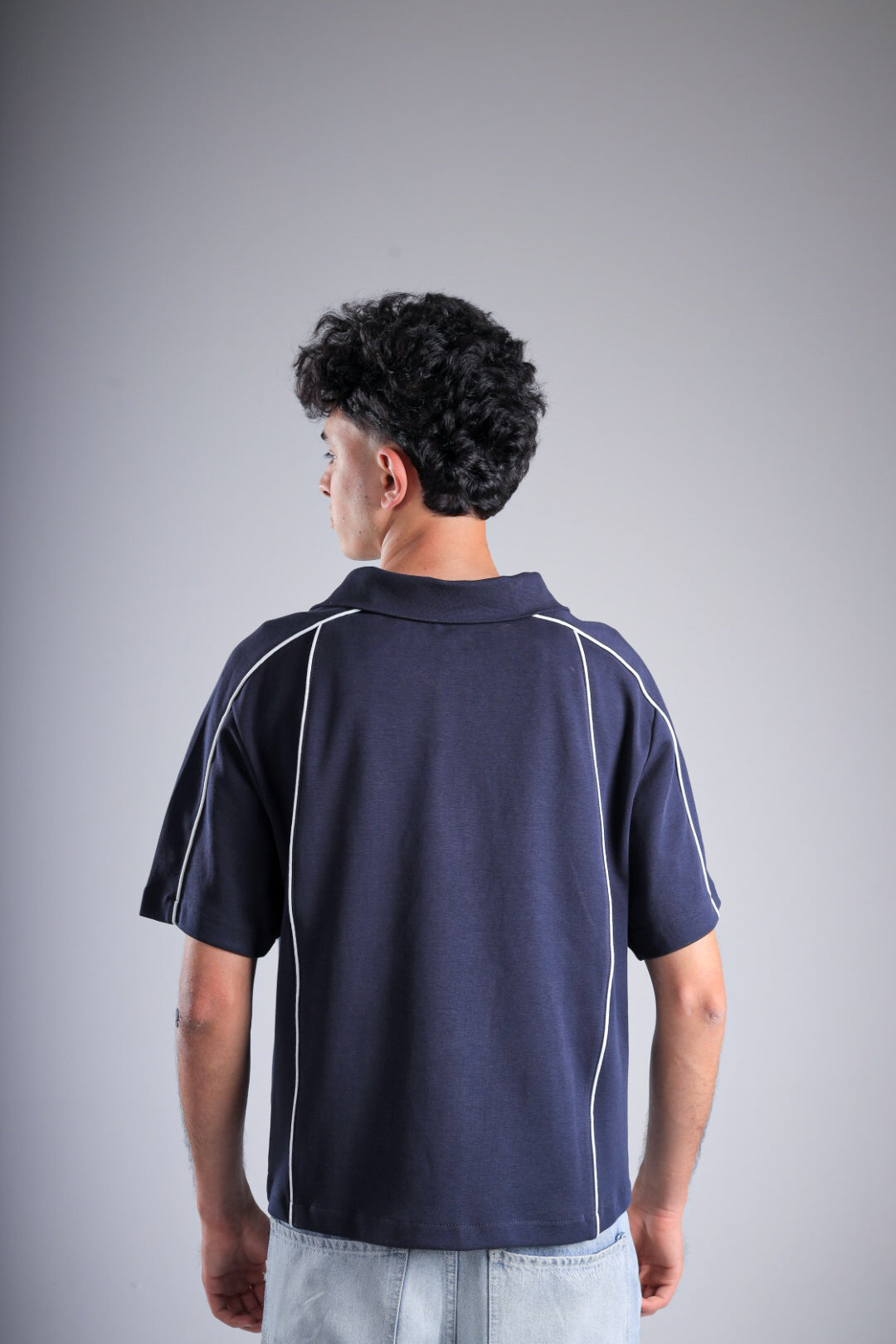 Raha Interlock Button Shirt - Navy