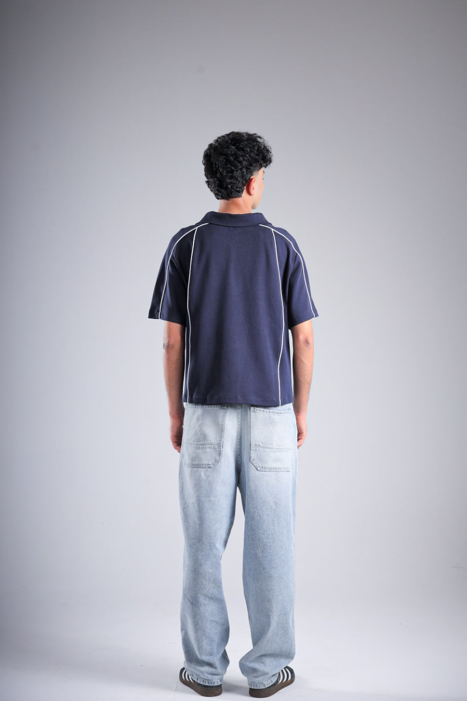 Raha Interlock Button Shirt - Navy