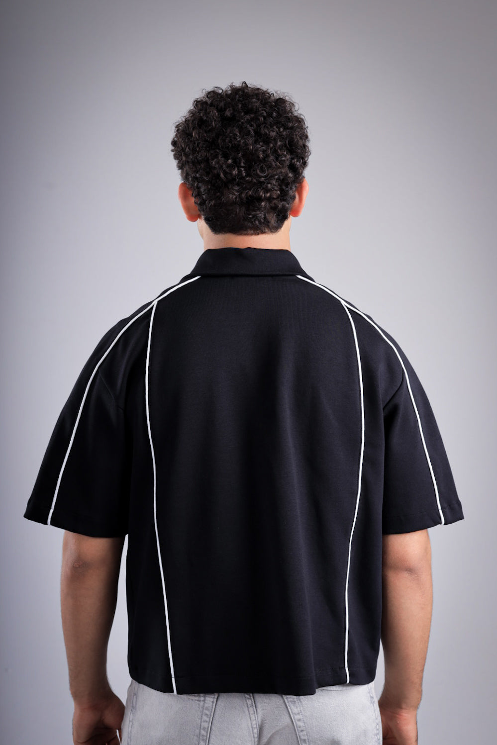 Raha Interlock Button Shirt - Black