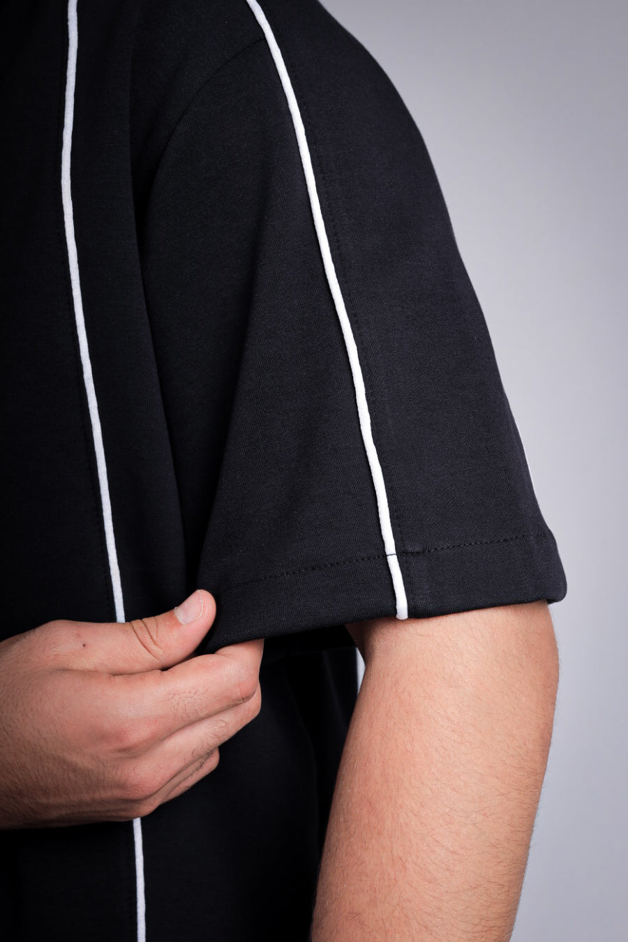 Raha Interlock Button Shirt - Black