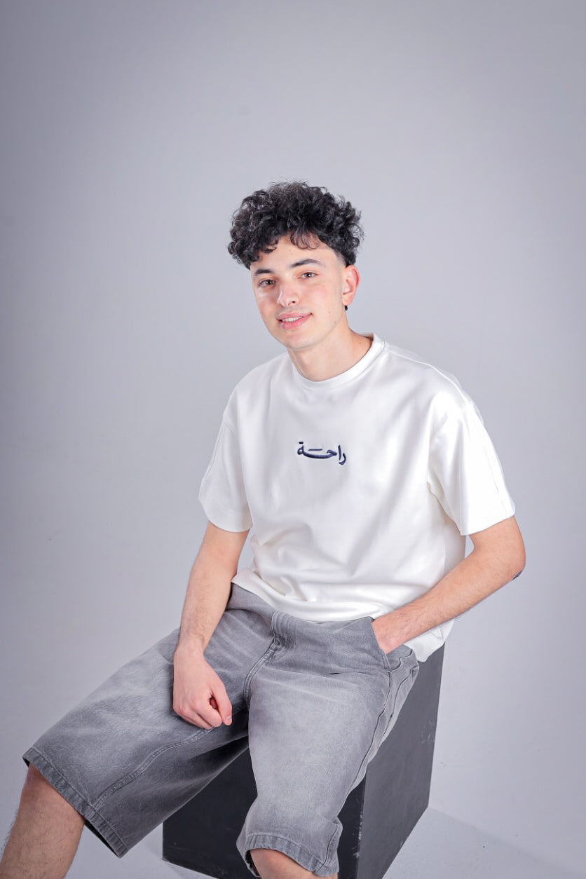Raha Round Neck T-Shirt - White