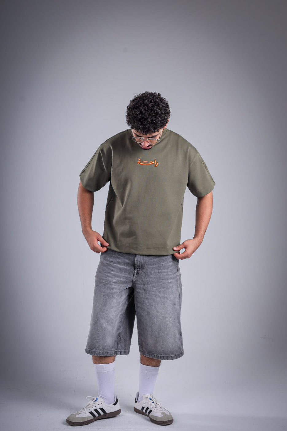 Raha Round Neck T-Shirt - Olive