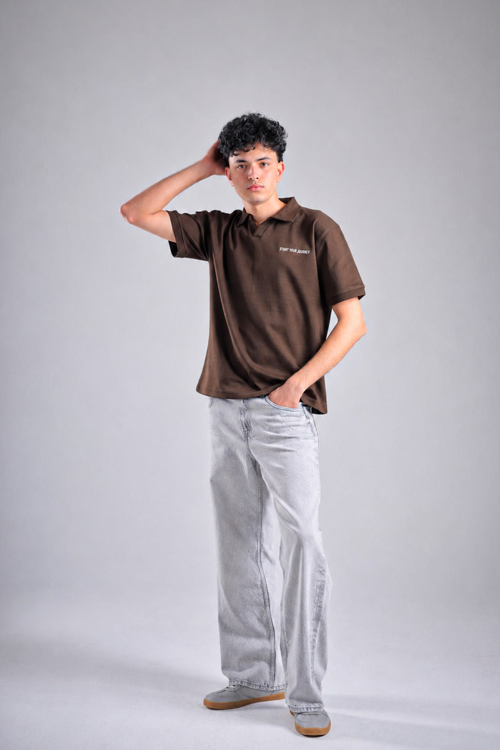 Raha Interlock Polo Shirt - Brown