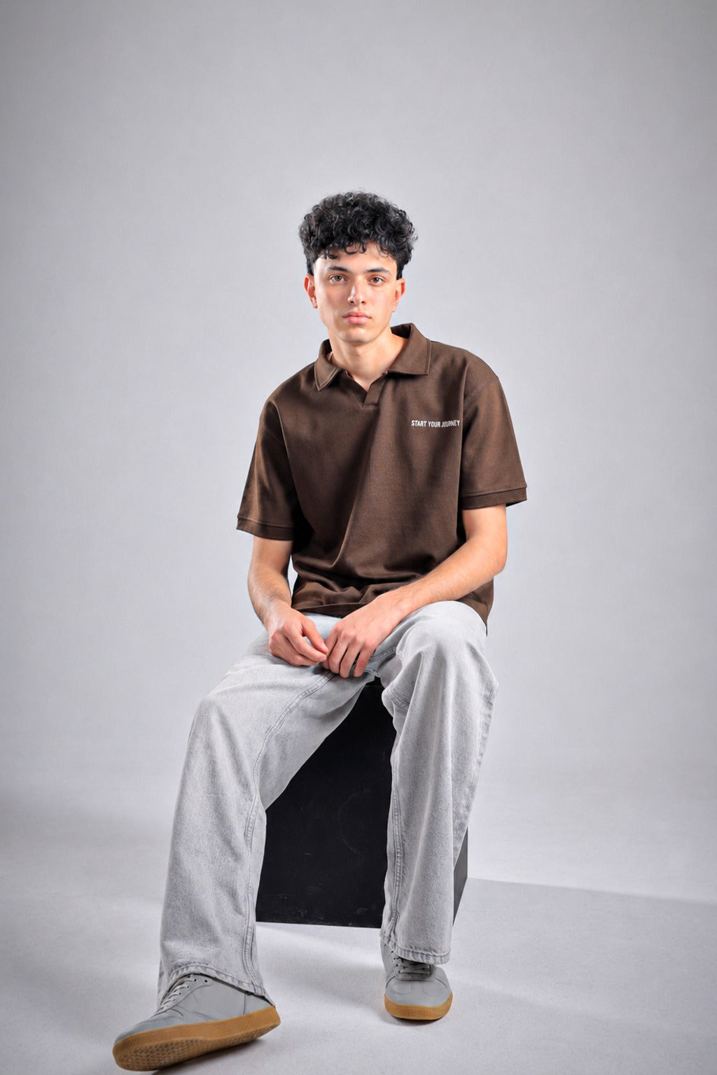 Raha Interlock Polo Shirt - Brown