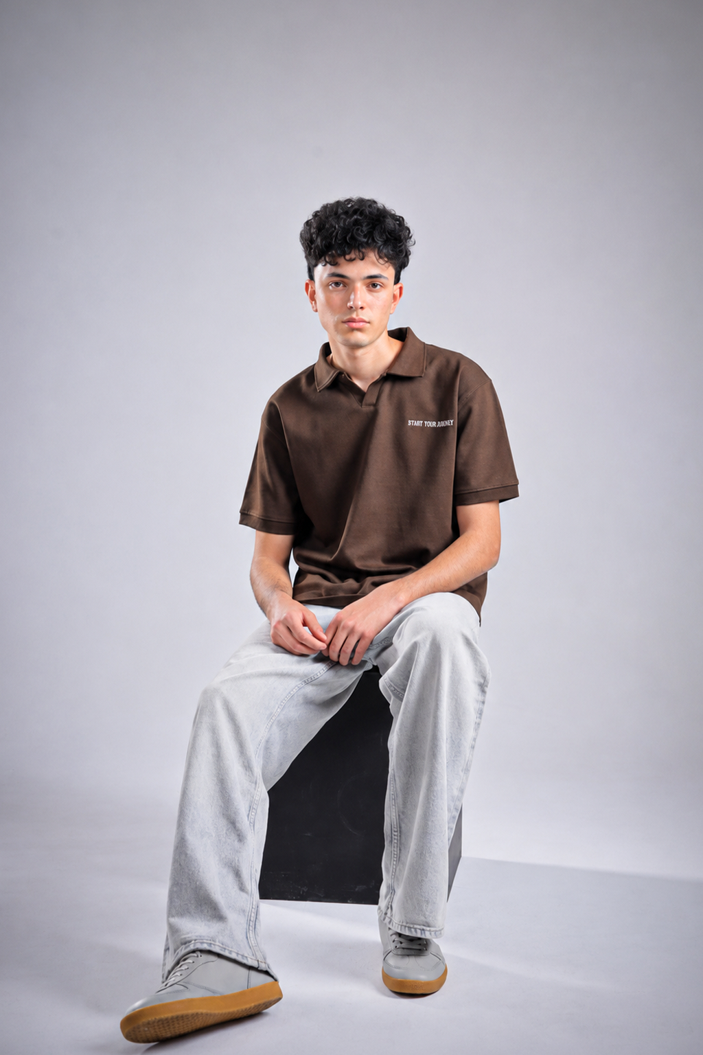 Raha Interlock Polo Shirt - Brown