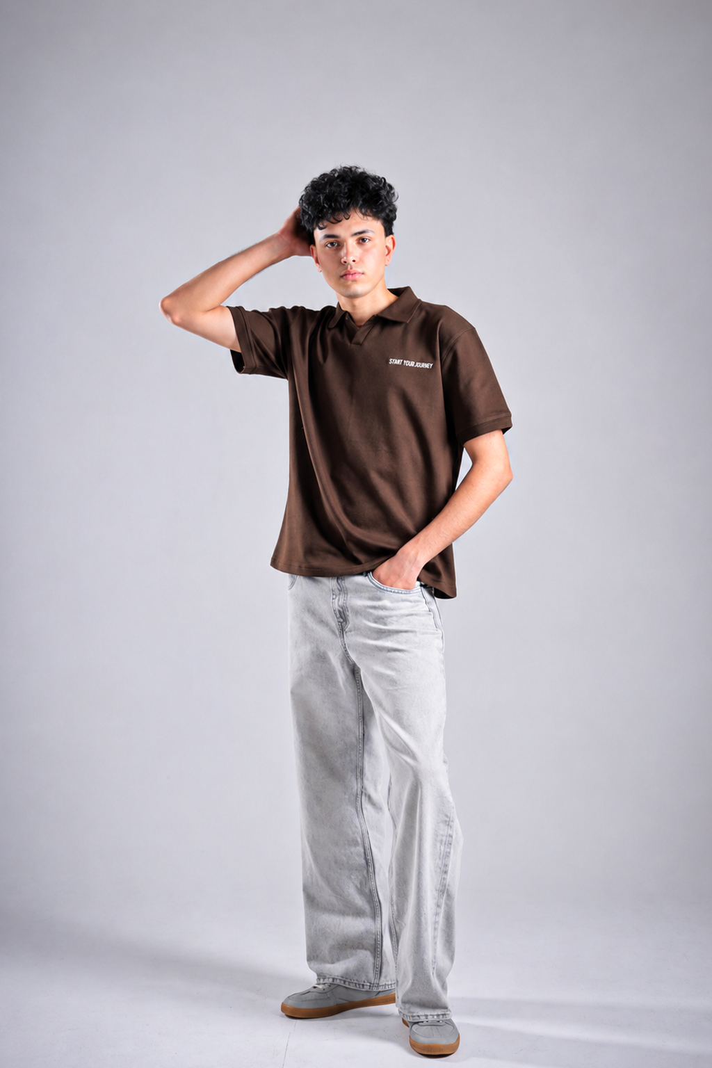 Raha Interlock Polo Shirt - Brown