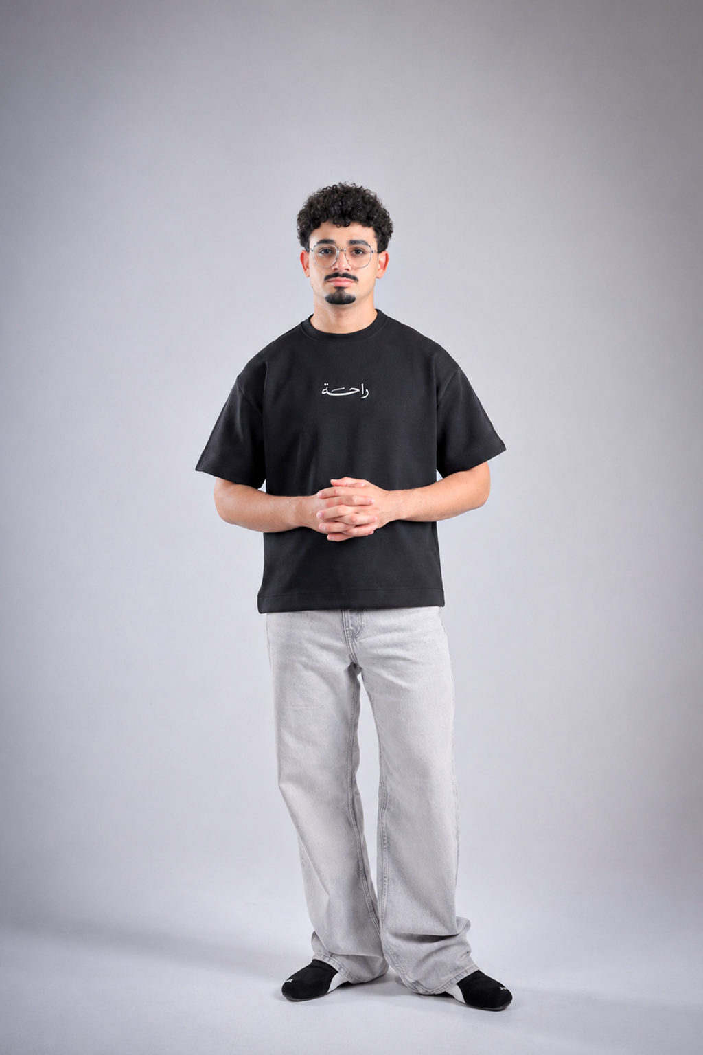 Raha Round Neck T-Shirt - Black