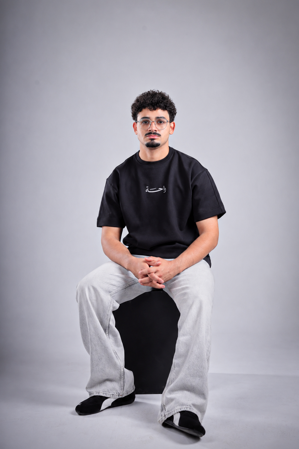 Raha Round Neck T-Shirt - Black