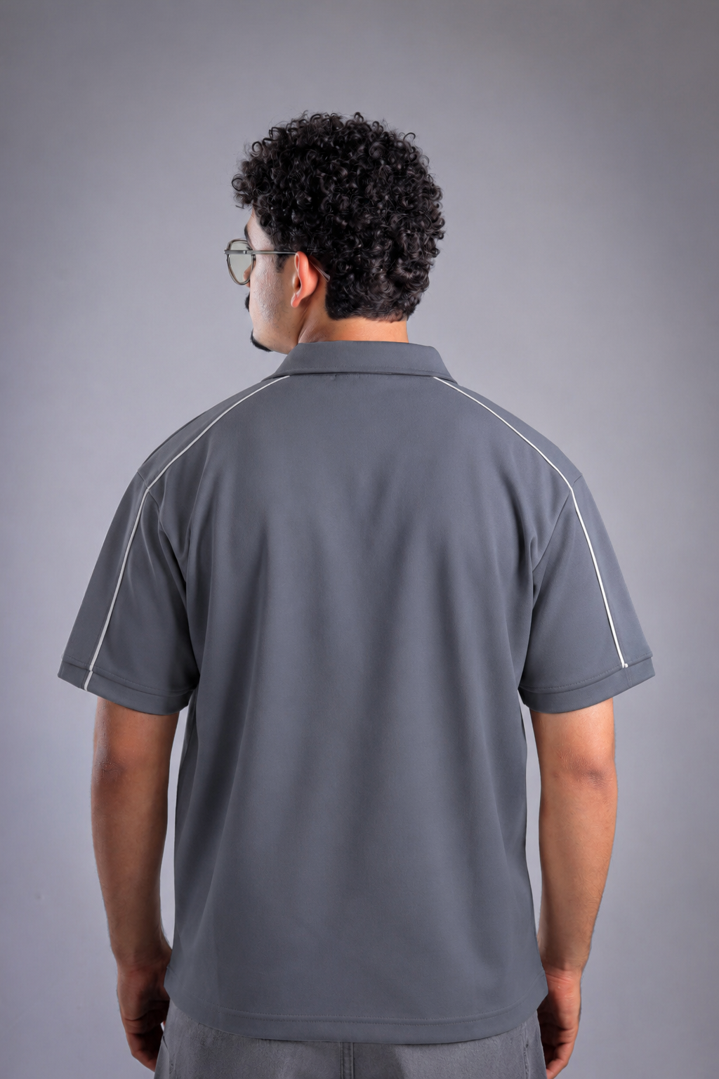 Raha Interlock Button Shirt - Grey