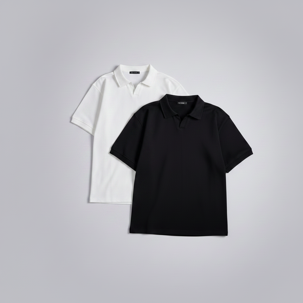 Two polo shirts - White and Black only